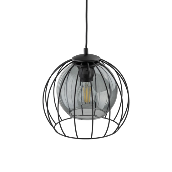 Lampadario per cucina a sfera nero 26 cm diffusore a gabbia